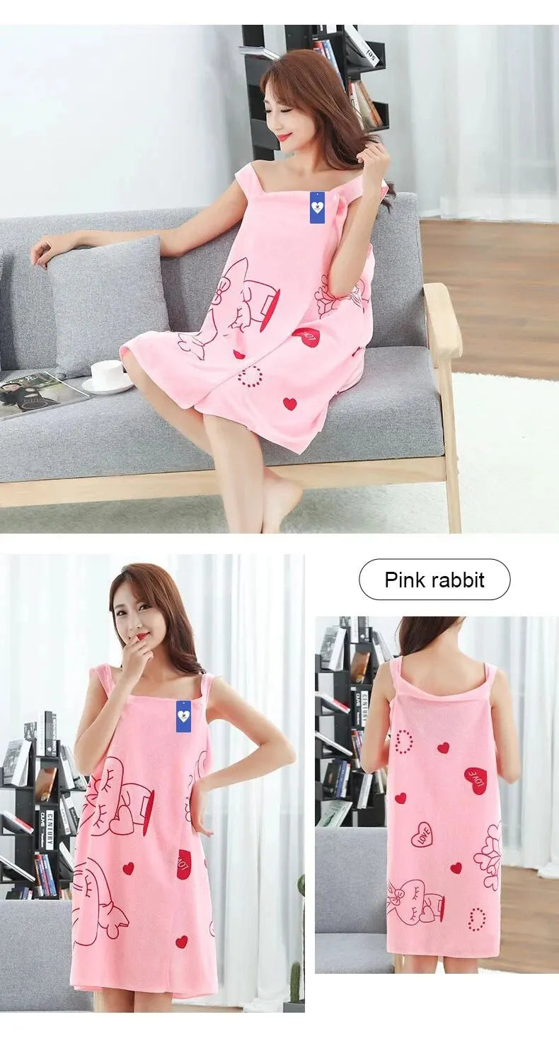 Serviette de bain portée lapin — Jupe absorbante sauna & hammam femme