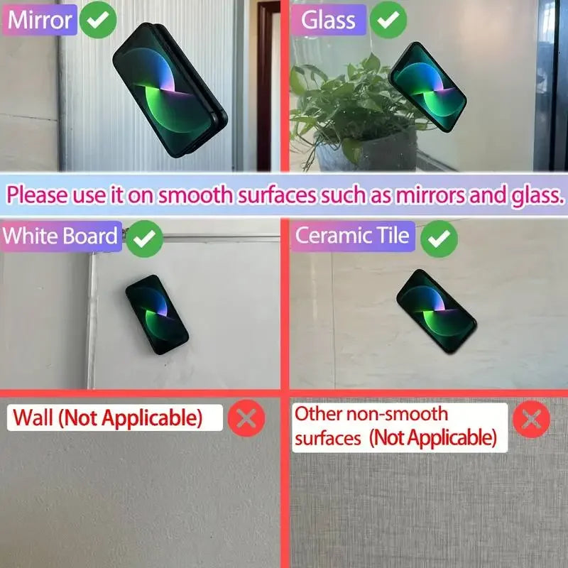 Sticker ventouse silicone téléphone — Support adhésif antidérapant multi-surface