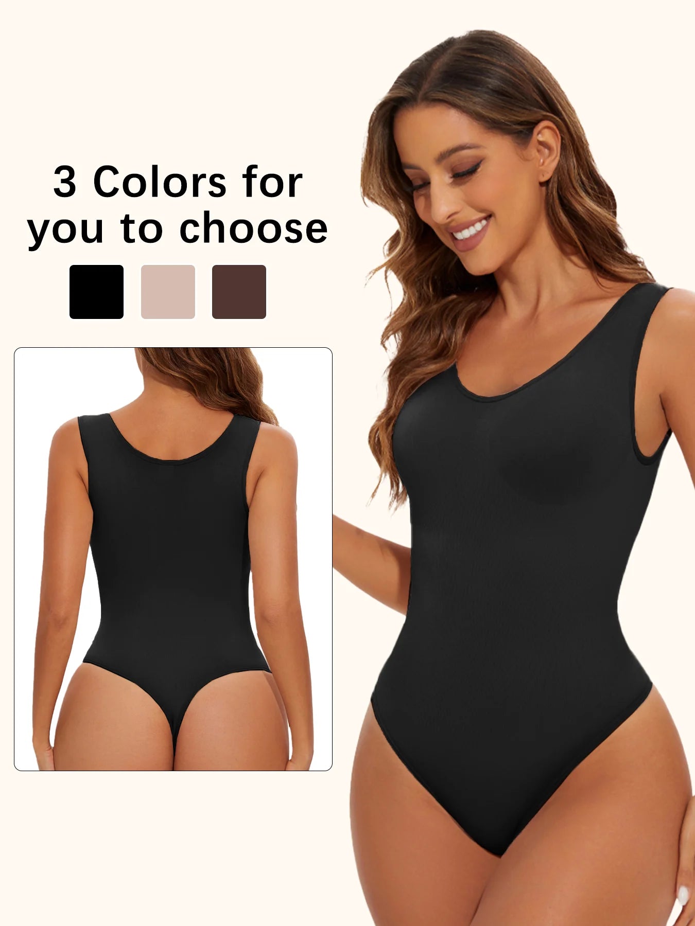 Bodysuit gainant tanga invisible — Ventre plat entrejambe ouvert