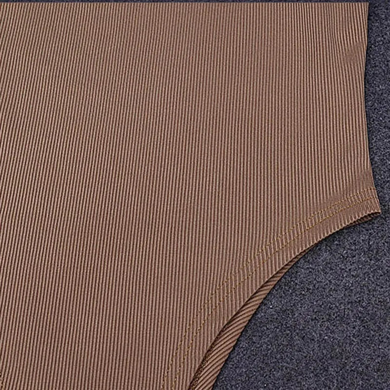 Body épaules dénudées moulant — Top halter côtelé sans manches femme