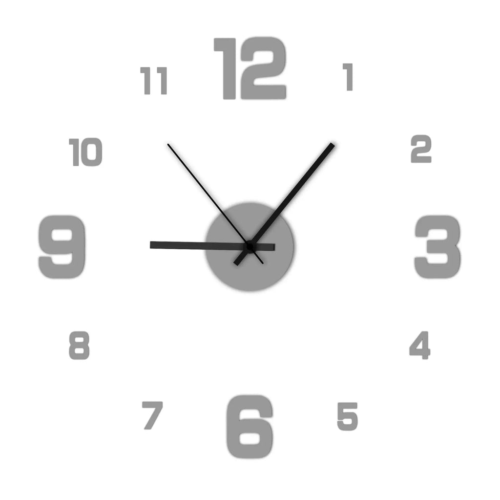 Horloge murale sans cadre DIY — Sticker chiffres accrylique silencieux