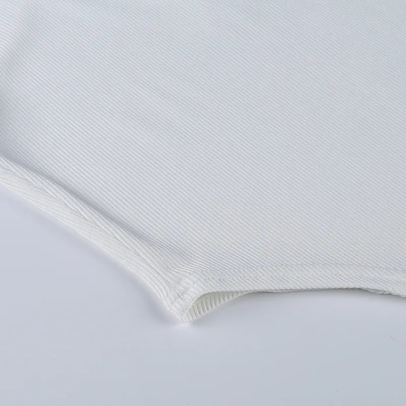 Body sans manches moulant — Top halter épaules dénudées côtelé