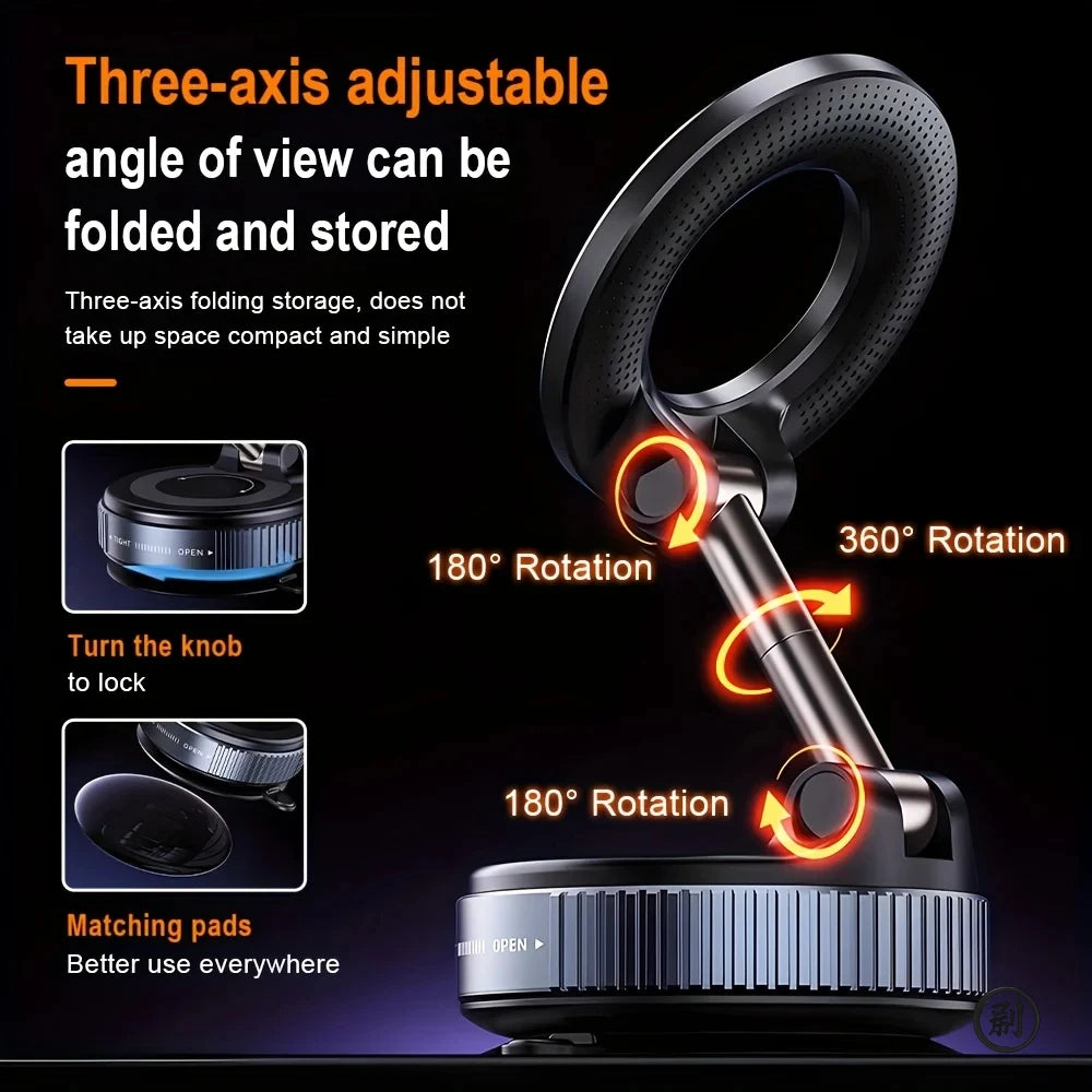 Support téléphone magnétique voiture 360° — Ventouse universelle pliable
