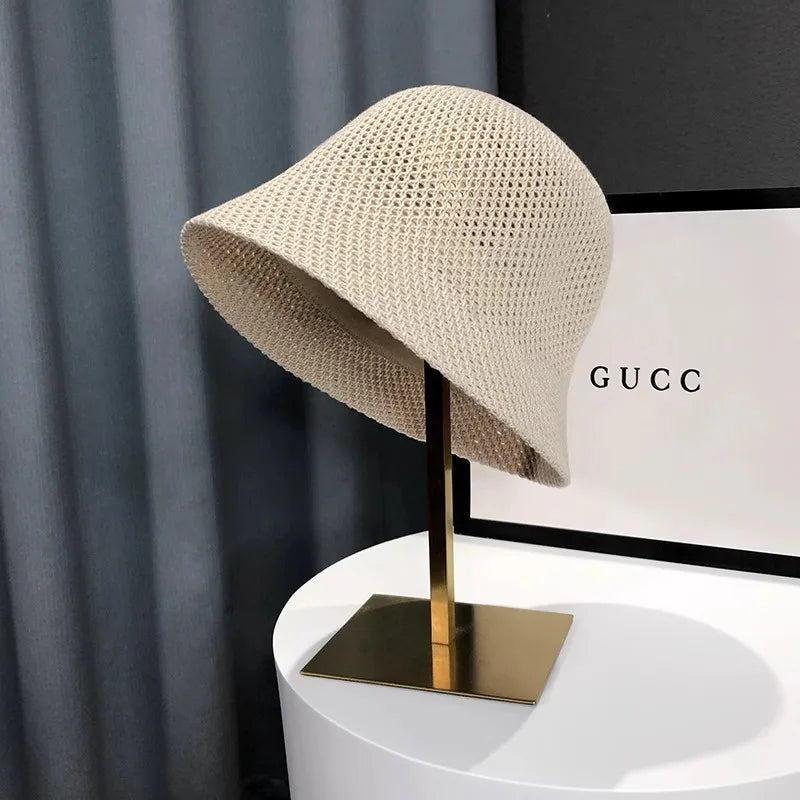 Bob uni à large bord — Chapeau de plage anti-UV femme