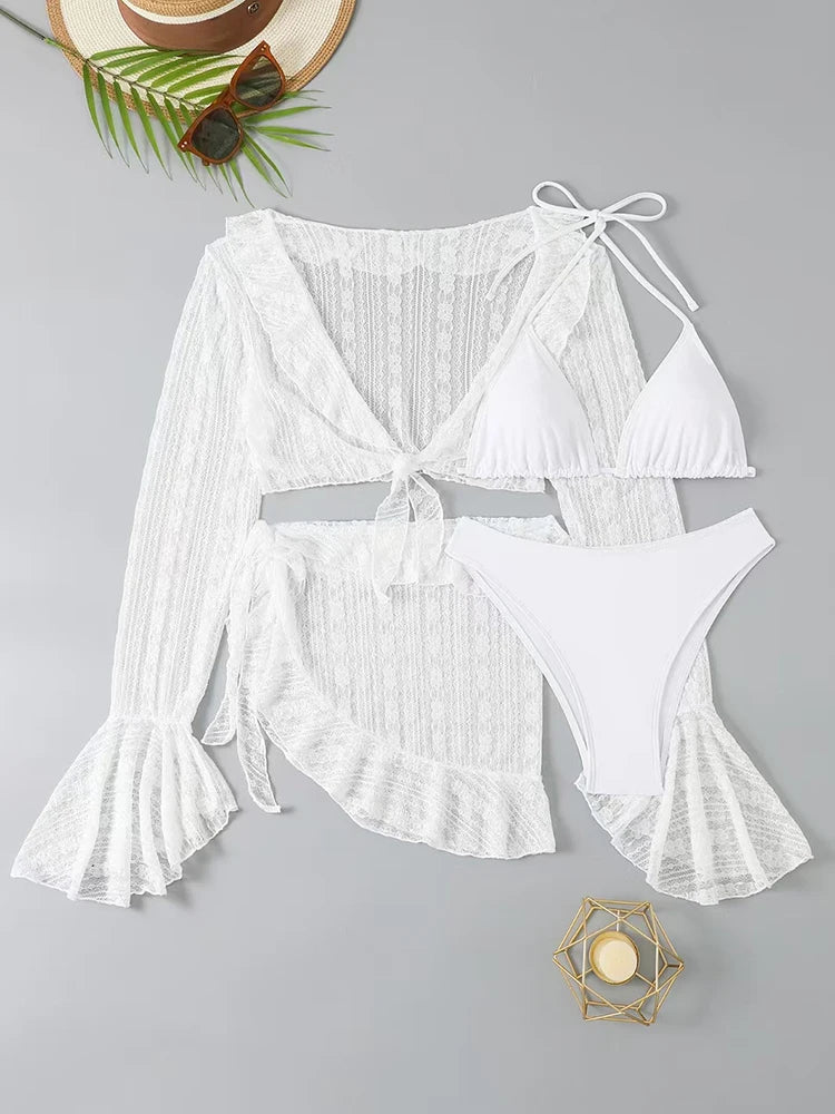 Maillot de bain 4 pièces avec cover-up — Bikini brésilien été 2026