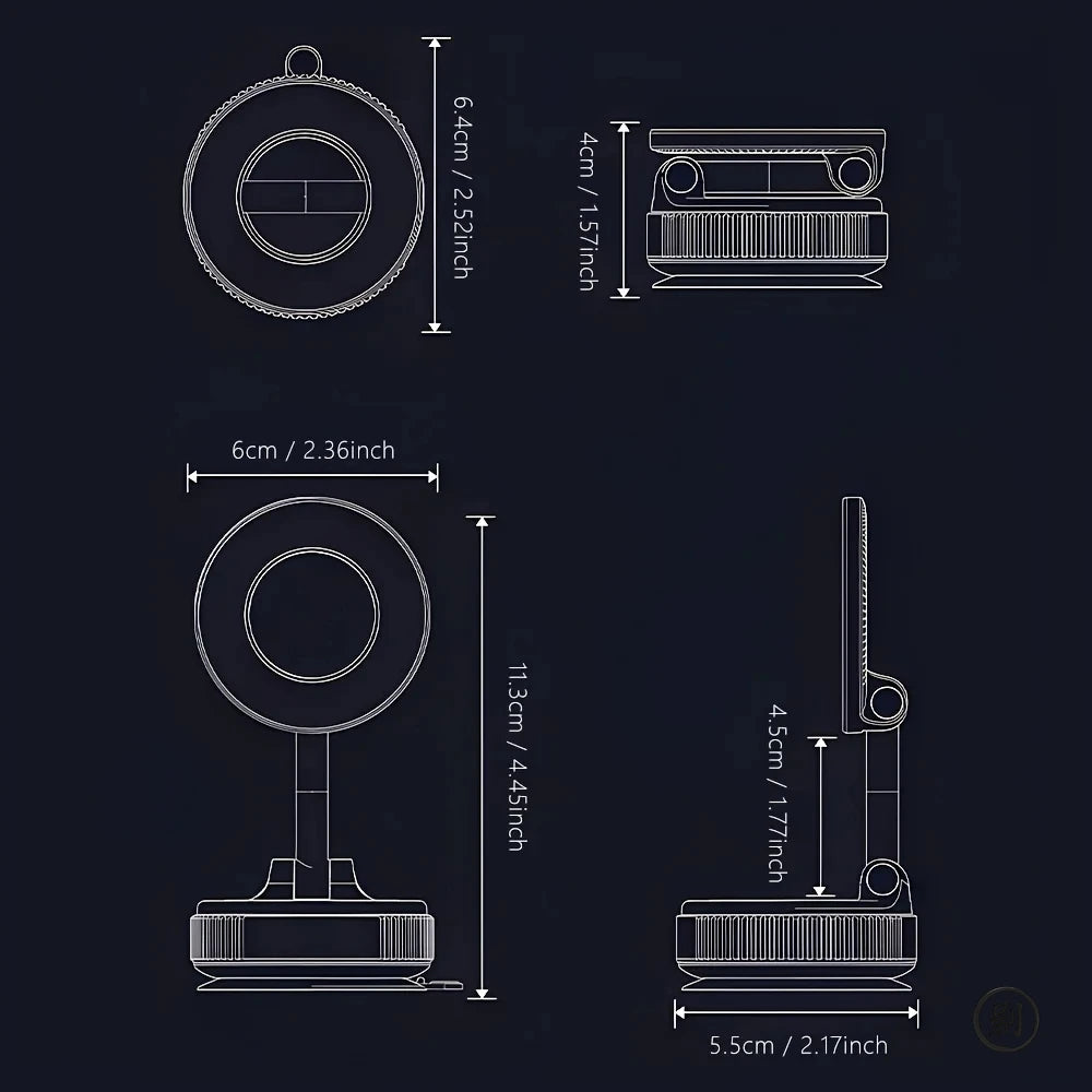 Support téléphone magnétique voiture 360° — Ventouse universelle pliable