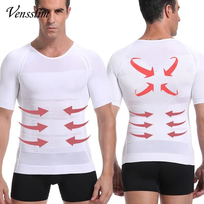 T-shirt compressant homme — Gaine abdomen & poitrine gynécomastie