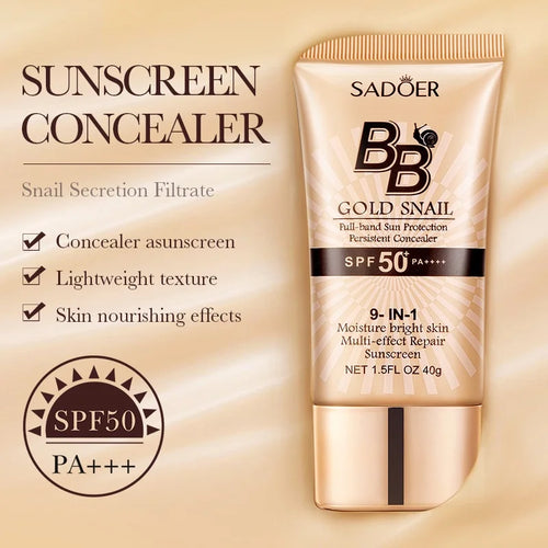 BB Cream escargot doré SPF50+ — Fond de teint hydratant anti-UV