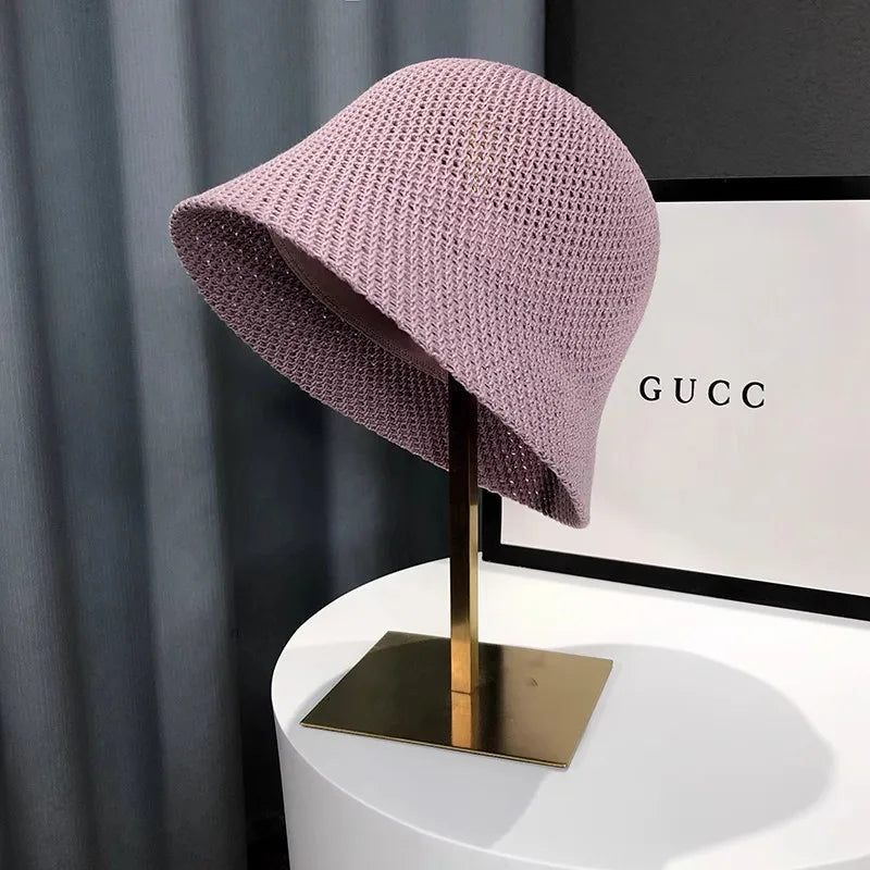 Bob uni à large bord — Chapeau de plage anti-UV femme