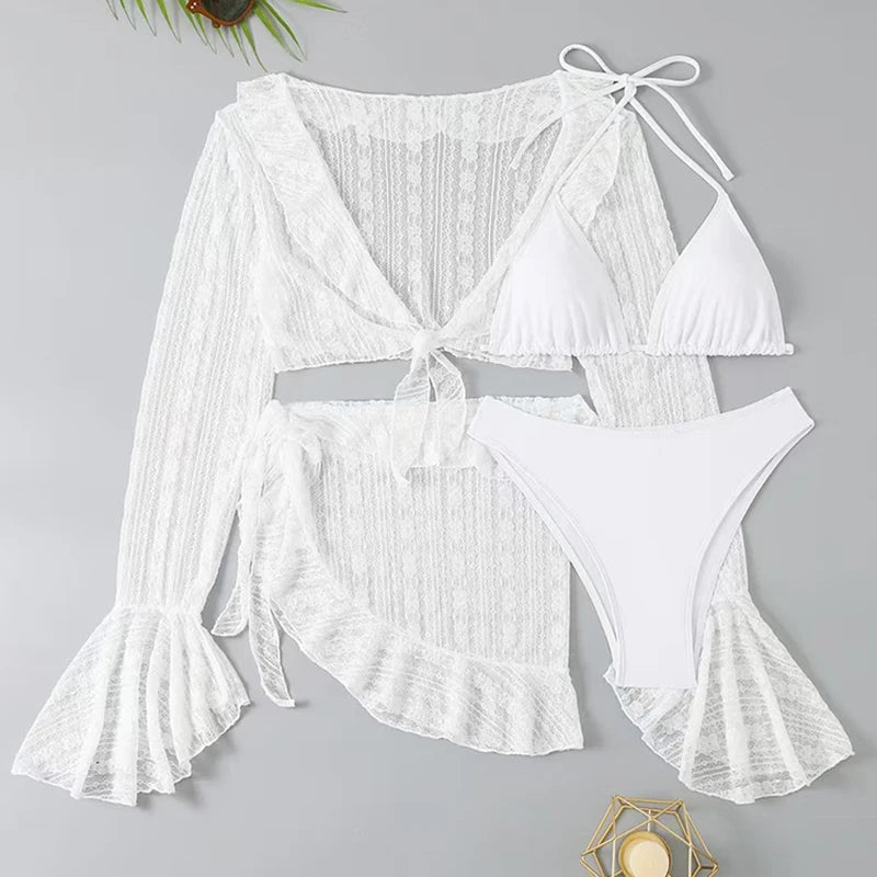 Maillot de bain 4 pièces avec cover-up — Bikini brésilien été 2026