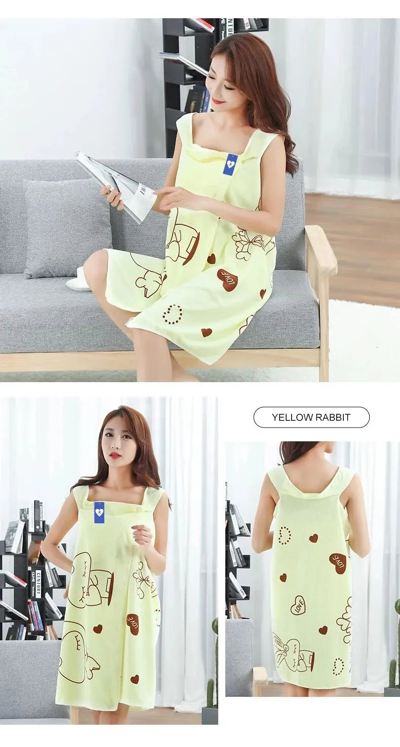 Serviette de bain portée lapin — Jupe absorbante sauna & hammam femme
