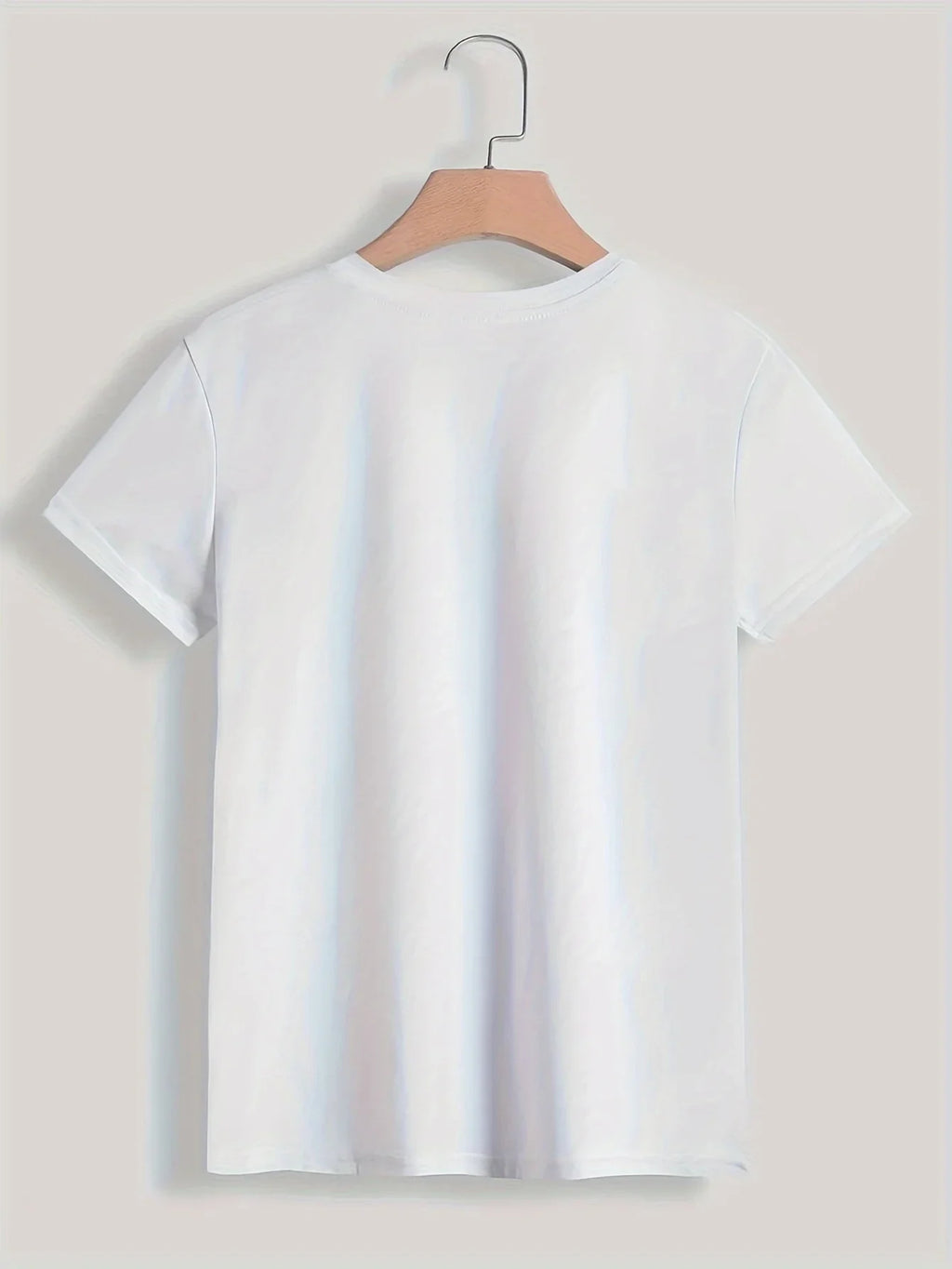 T-shirt femme imprimé Paris — Haut col rond manches courtes style 90s