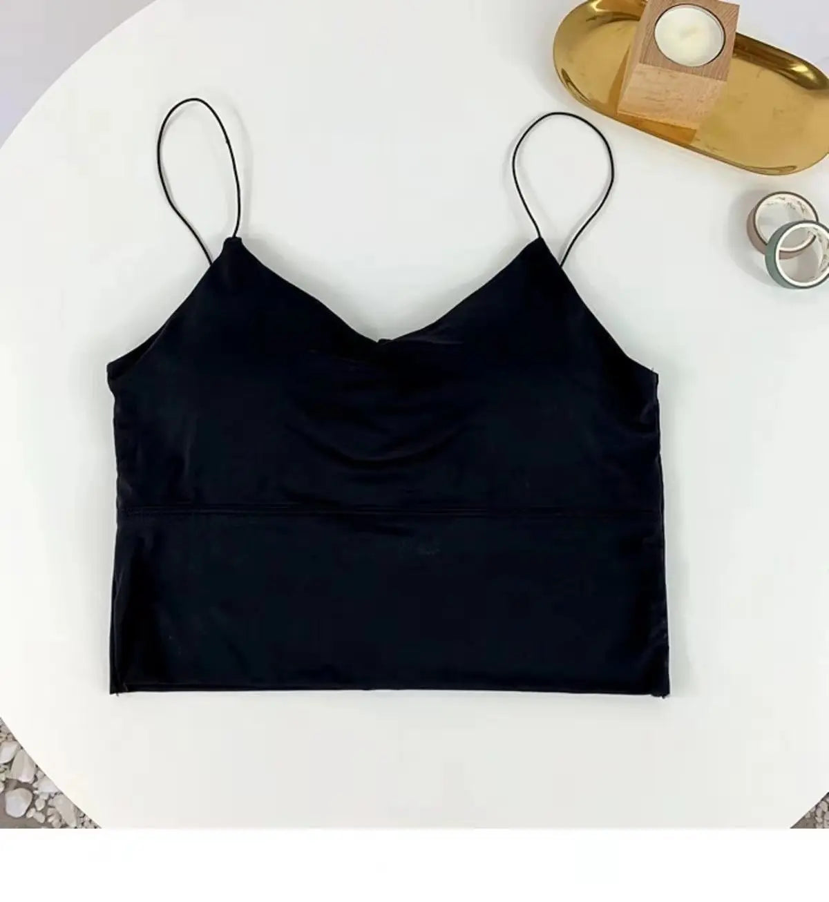 Bralette tube soie glacée — Top sport sans armatures femme