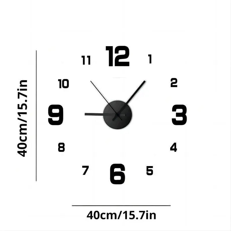 Horloge murale sans cadre DIY — Sticker chiffres accrylique silencieux
