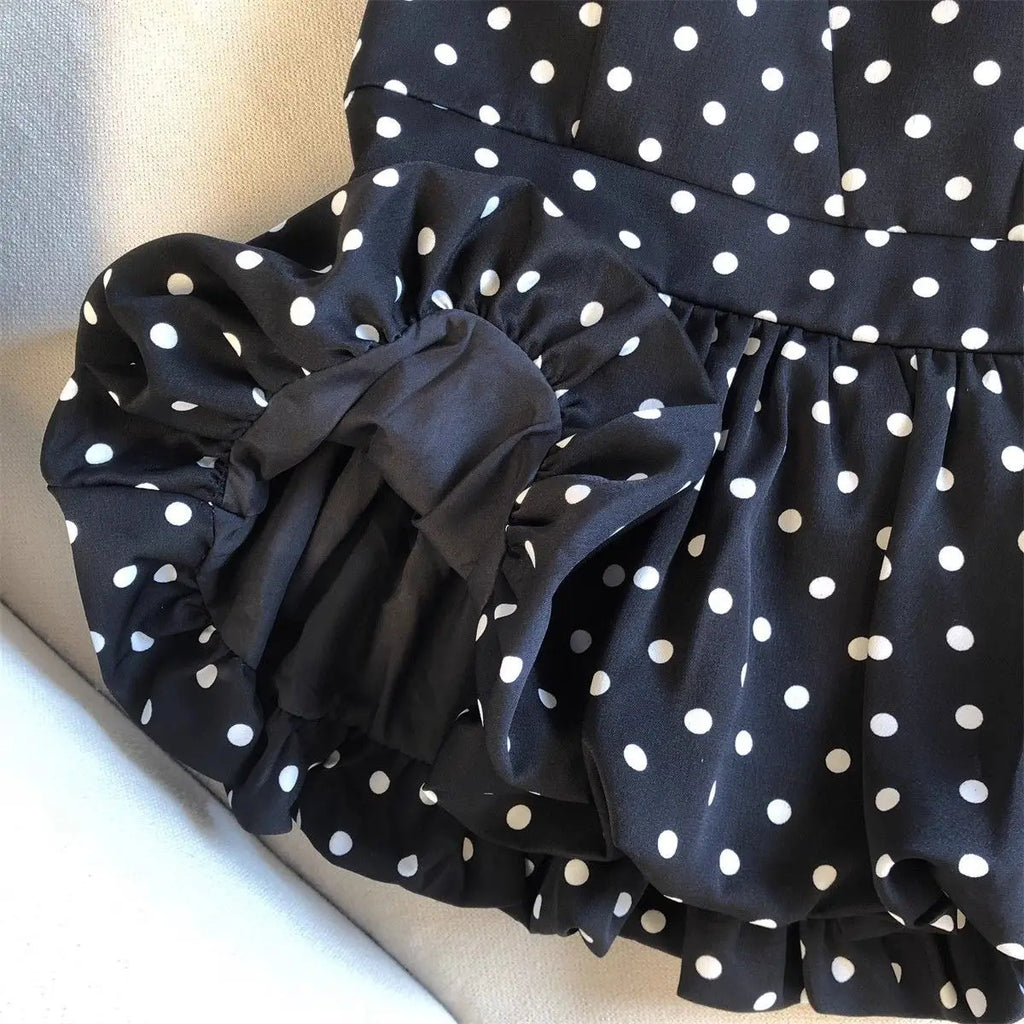 Crop top dos nu à pois — Haut halter volants plage femme