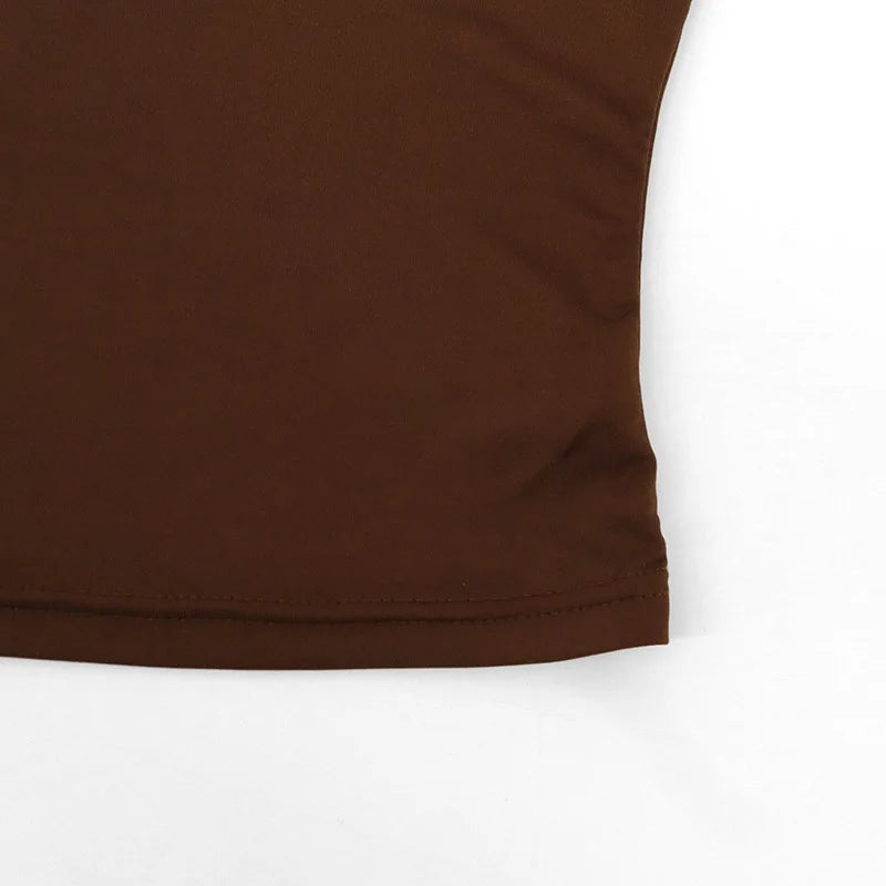Débardeur côtelé slim sans manches — Top bandage col V femme streetwear