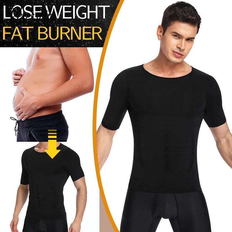 T-shirt compressant homme — Gaine abdomen & poitrine gynécomastie