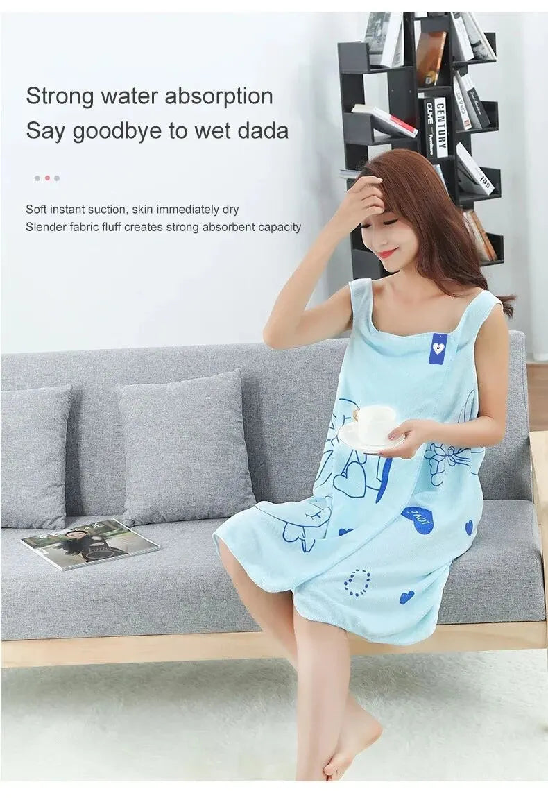 Serviette de bain portée lapin — Jupe absorbante sauna & hammam femme