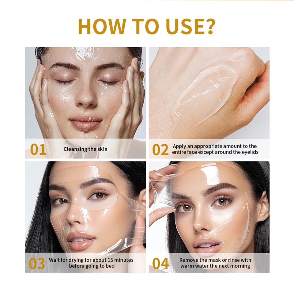 Masque peel-off collagène coréen — Anti-rides, éclat & peau rebondie